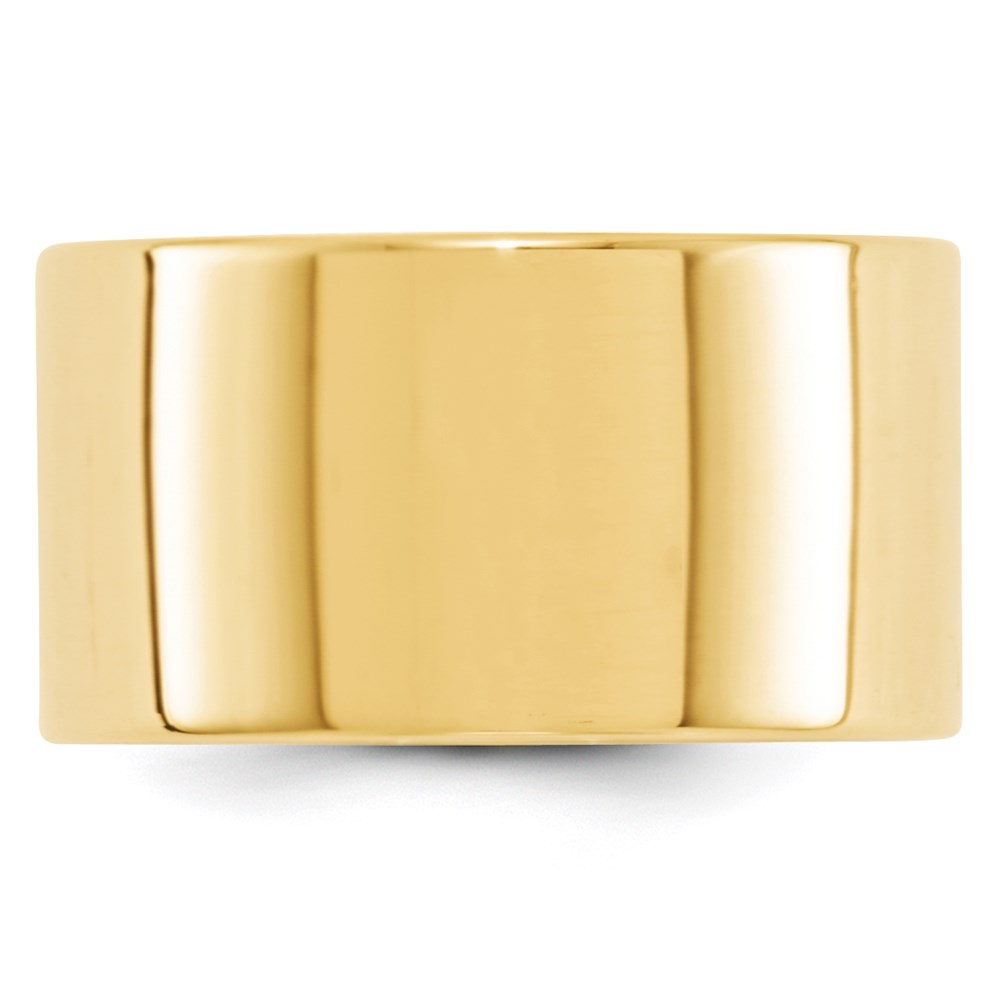 Solid 18K Yellow Gold 12mm Light Weight Flat Men's/Women's Wedding Band Ring Size 11.5