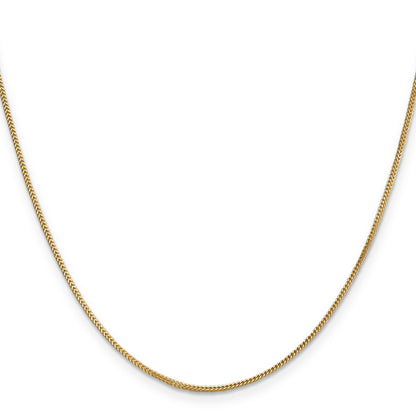 14K Yellow Gold 22 Inch .9mm Franco With Lobster Clasp Chain Necklace