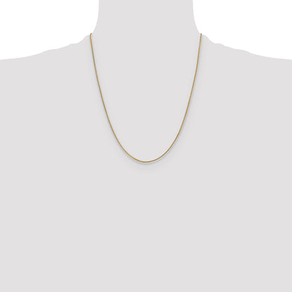 14K Yellow Gold 22 Inch .9mm Franco With Lobster Clasp Chain Necklace