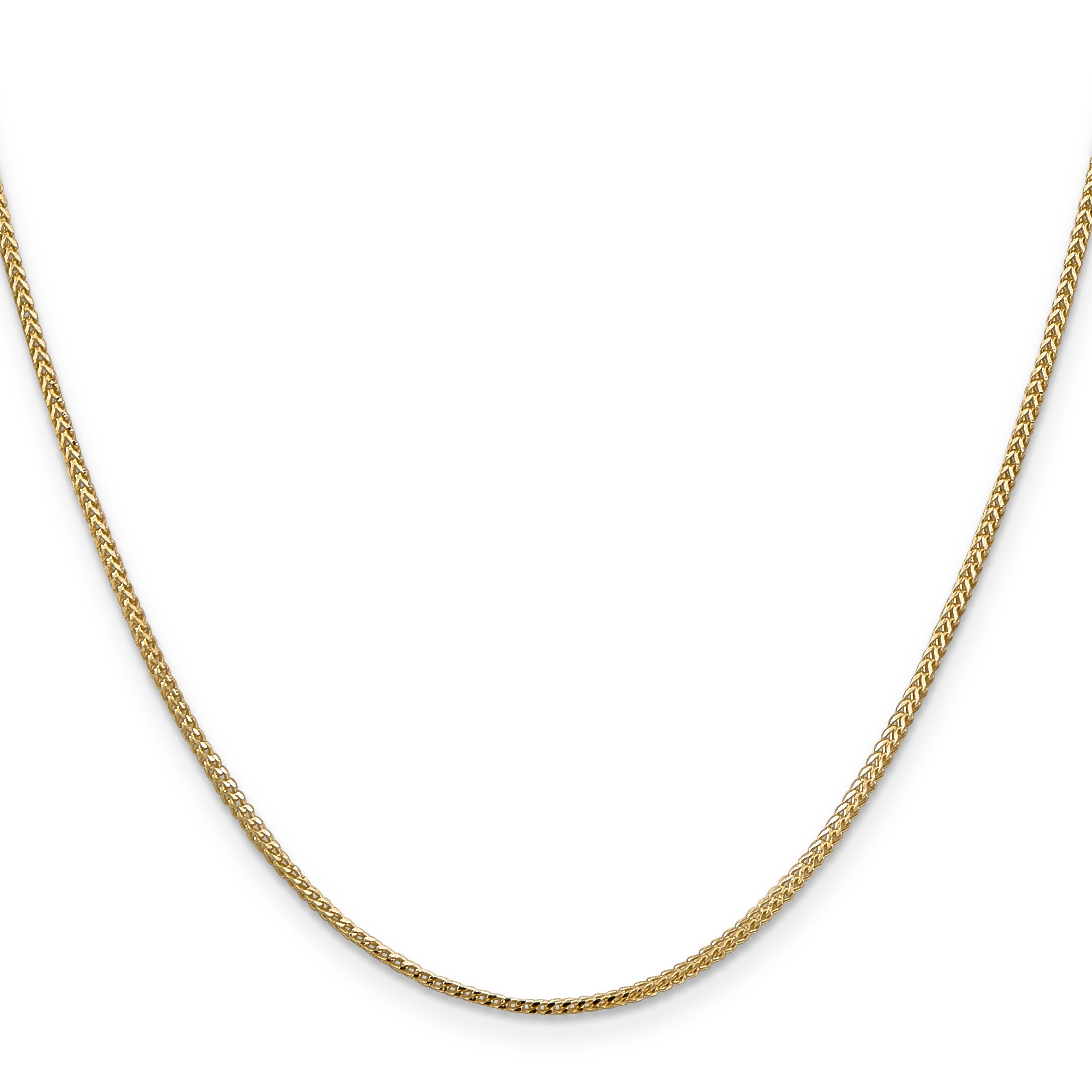 14K Yellow Gold 16 Inch 1mm Franco With Lobster Clasp Chain Necklace