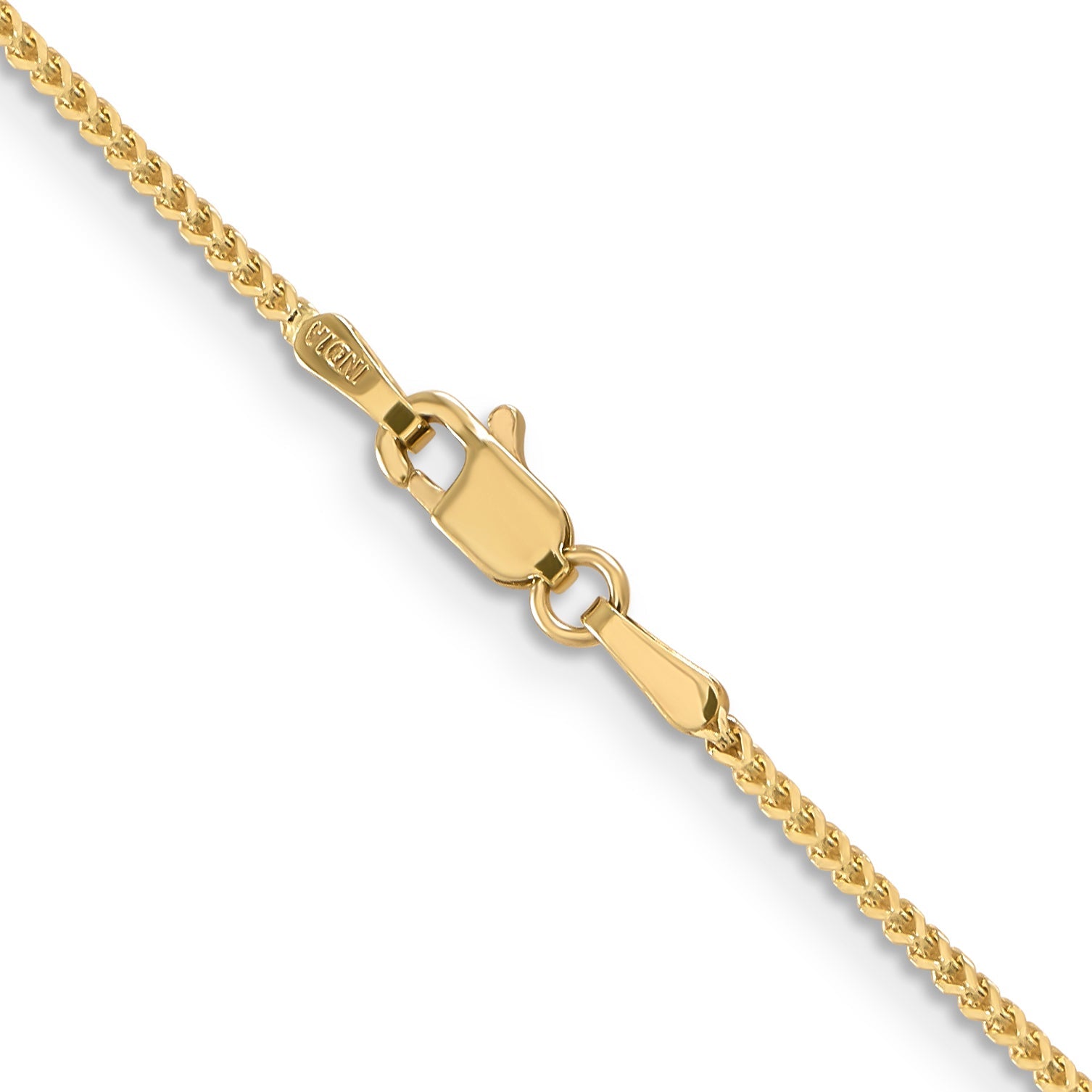 14K Yellow Gold 18 Inch 1mm Franco With Lobster Clasp Chain Necklace
