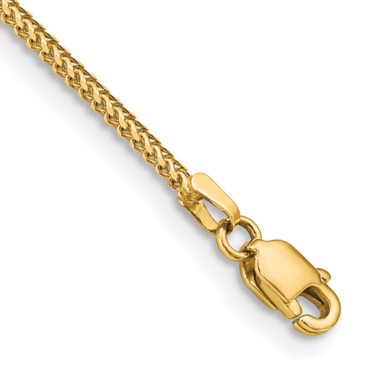 14K Yellow Gold 7 Inch 1mm Franco With Lobster Clasp Bracelet