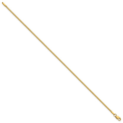 14K Yellow Gold 8 Inch 1mm Franco With Lobster Clasp Bracelet