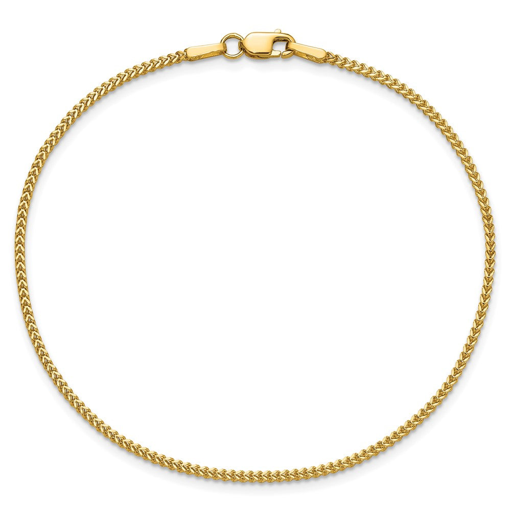 14K Yellow Gold 8 Inch 1mm Franco With Lobster Clasp Bracelet