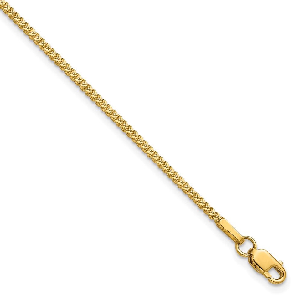 14K Yellow Gold 8 Inch 1mm Franco With Lobster Clasp Bracelet