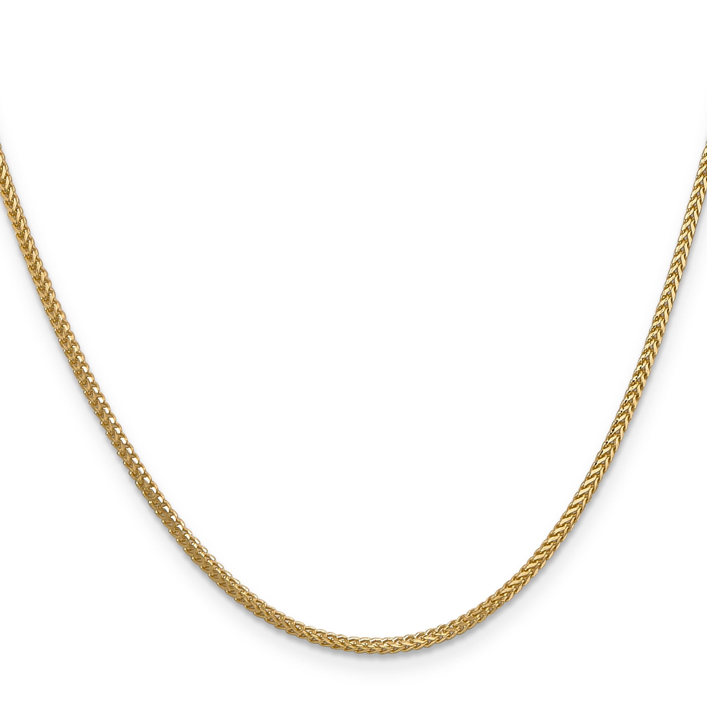 14K Yellow Gold 20 Inch 1.3mm Franco With Lobster Clasp Chain Necklace
