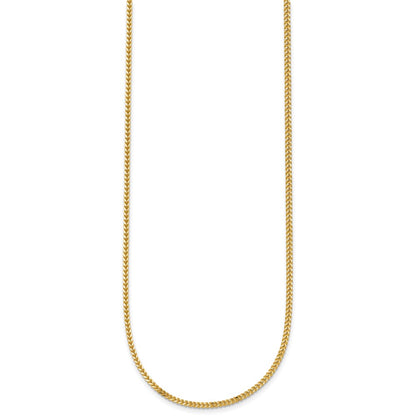 14K Yellow Gold 22 Inch 1.3mm Franco With Lobster Clasp Chain Necklace