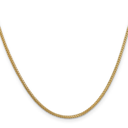 14K Yellow Gold 30 Inch 1.3mm Franco With Lobster Clasp Chain Necklace