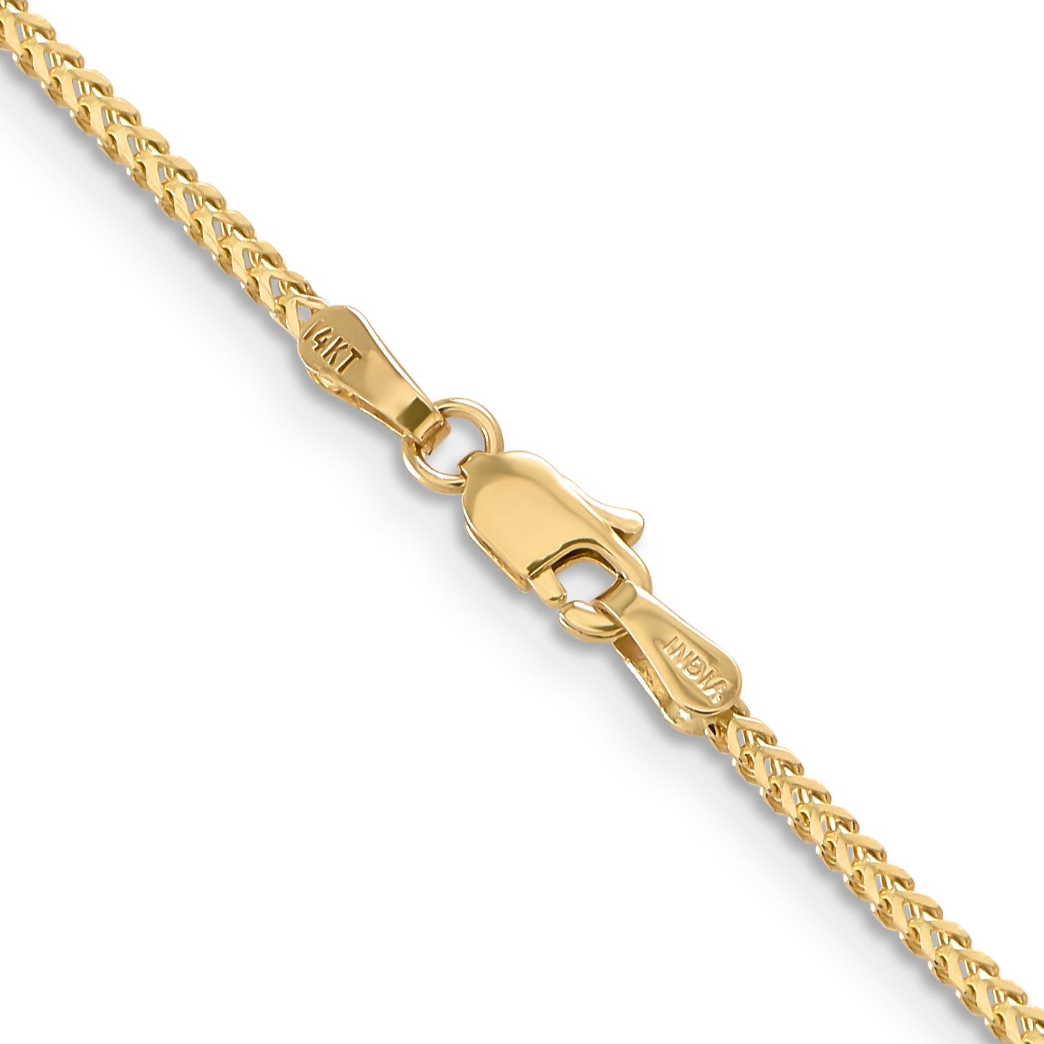 14K Yellow Gold 20 Inch 1.3mm Franco With Lobster Clasp Chain Necklace