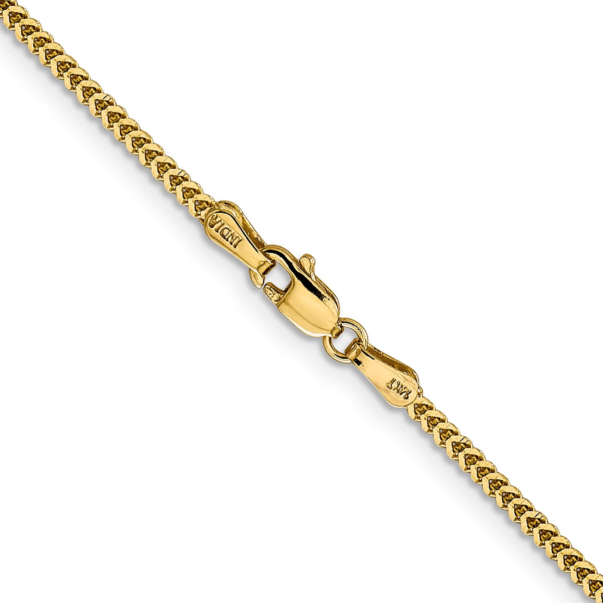 14K Yellow Gold 18 Inch 1.4mm Franco With Lobster Clasp Chain Necklace