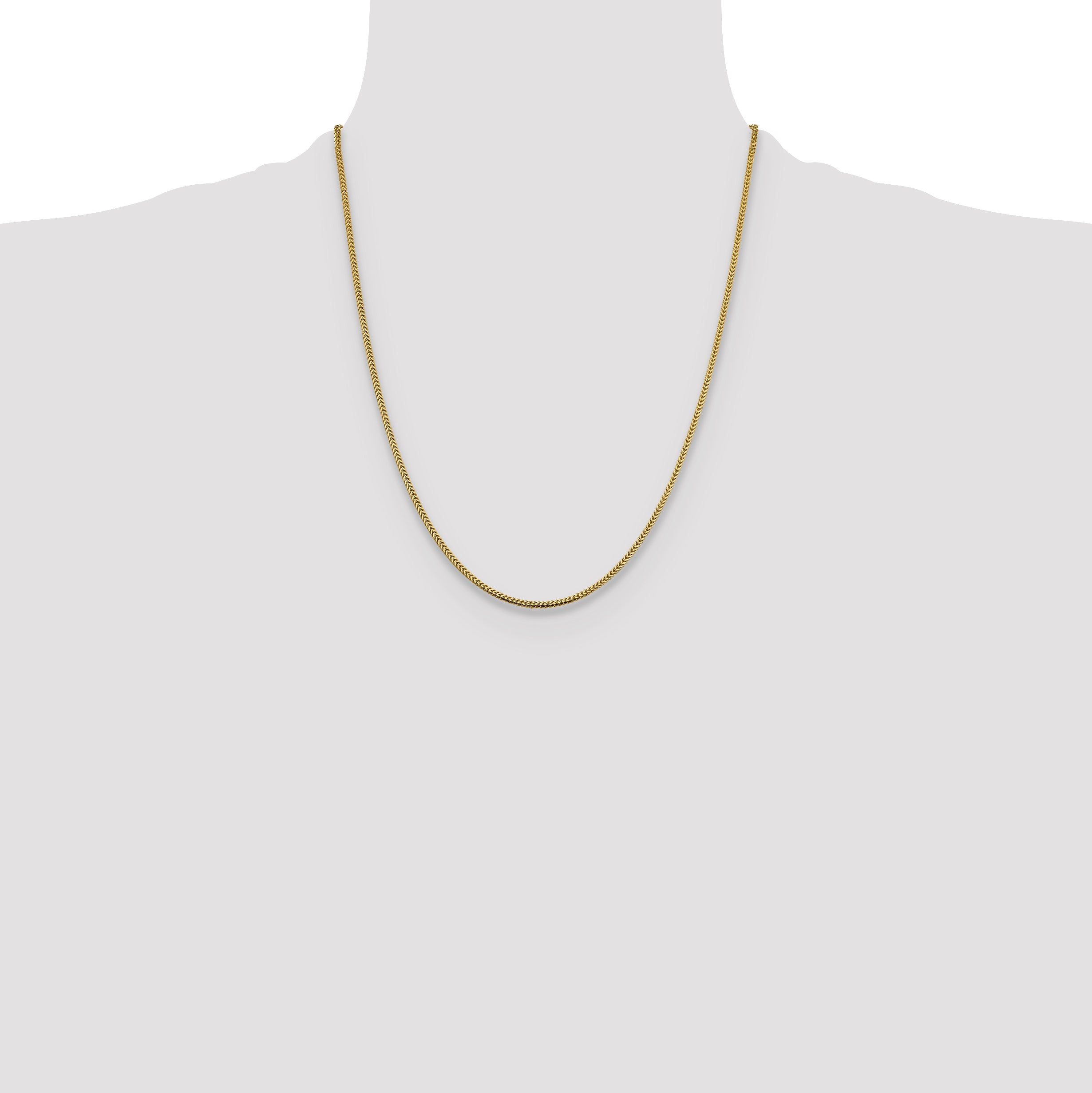 14K Yellow Gold 22 Inch 1.4mm Franco With Lobster Clasp Chain Necklace