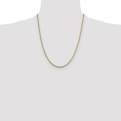 14K Yellow Gold 22 Inch 1.4mm Franco With Lobster Clasp Chain Necklace