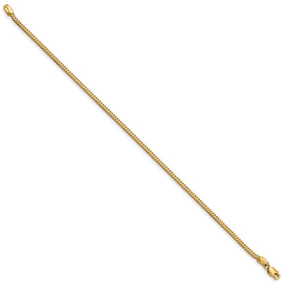 14K Yellow Gold 7 Inch 1.4mm Franco With Lobster Clasp Bracelet