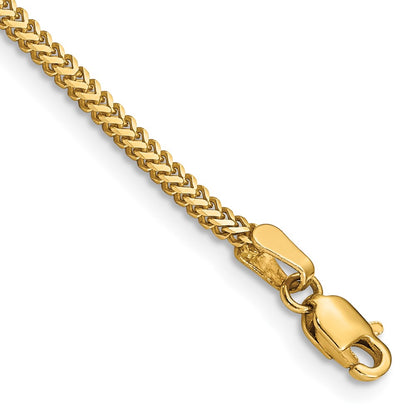 14K Yellow Gold 7 Inch 1.4mm Franco With Lobster Clasp Bracelet