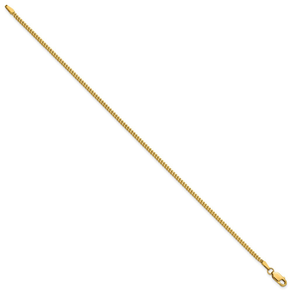 14K Yellow Gold 8 Inch 1.4mm Franco With Lobster Clasp Bracelet