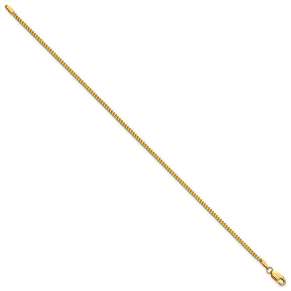 14K Yellow Gold 8 Inch 1.4mm Franco With Lobster Clasp Bracelet