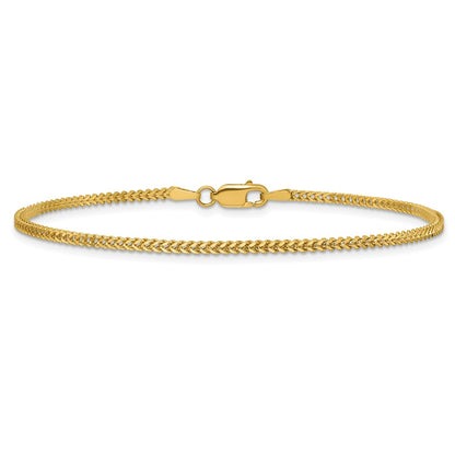 14K Yellow Gold 8 Inch 1.4mm Franco With Lobster Clasp Bracelet