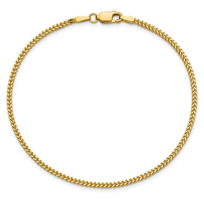 14K Yellow Gold 8 Inch 1.4mm Franco With Lobster Clasp Bracelet