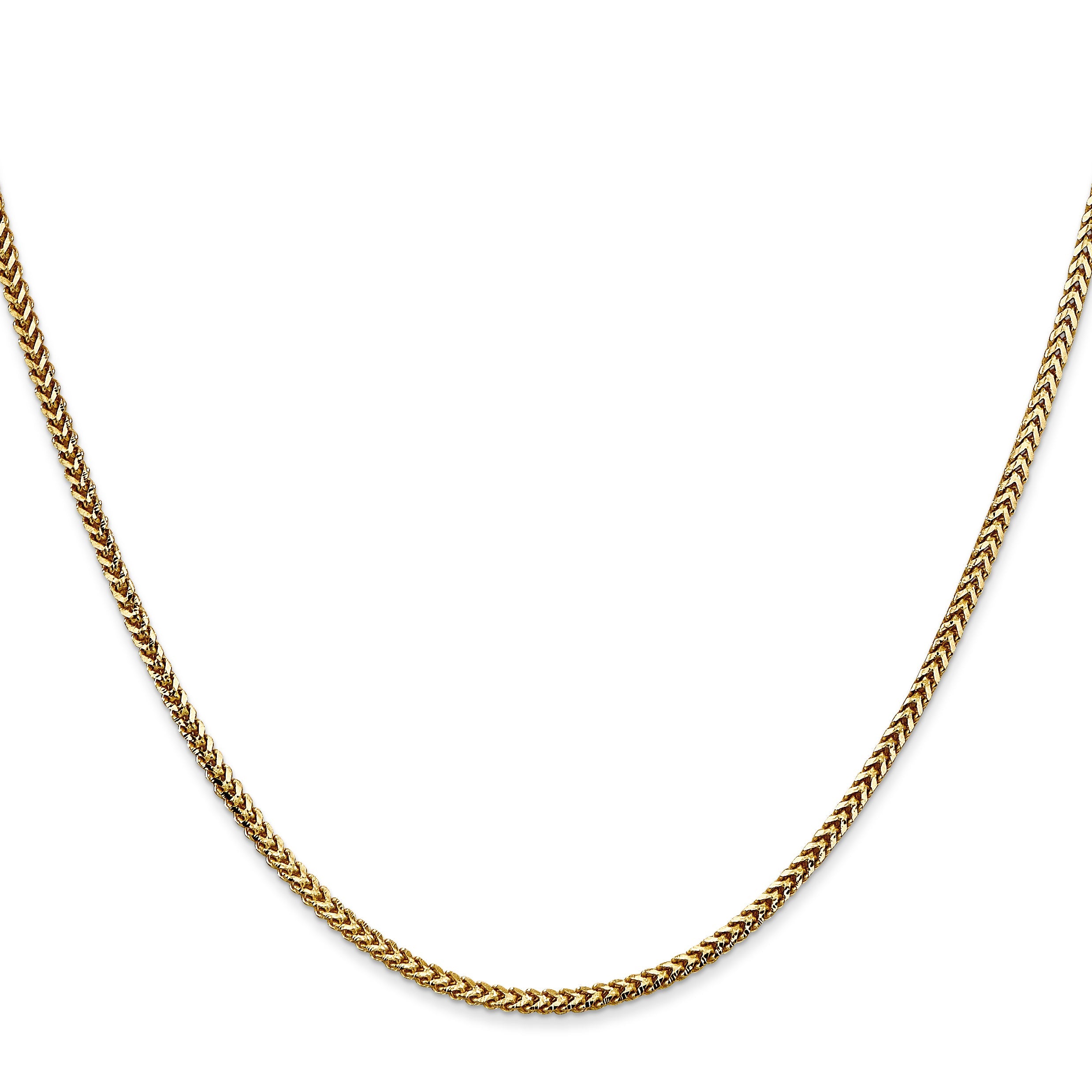 14K Yellow Gold 30 Inch 1.5mm Franco With Lobster Clasp Chain Necklace
