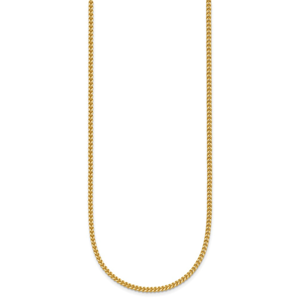 14K Yellow Gold 24 Inch 1.5mm Franco With Lobster Clasp Chain Necklace