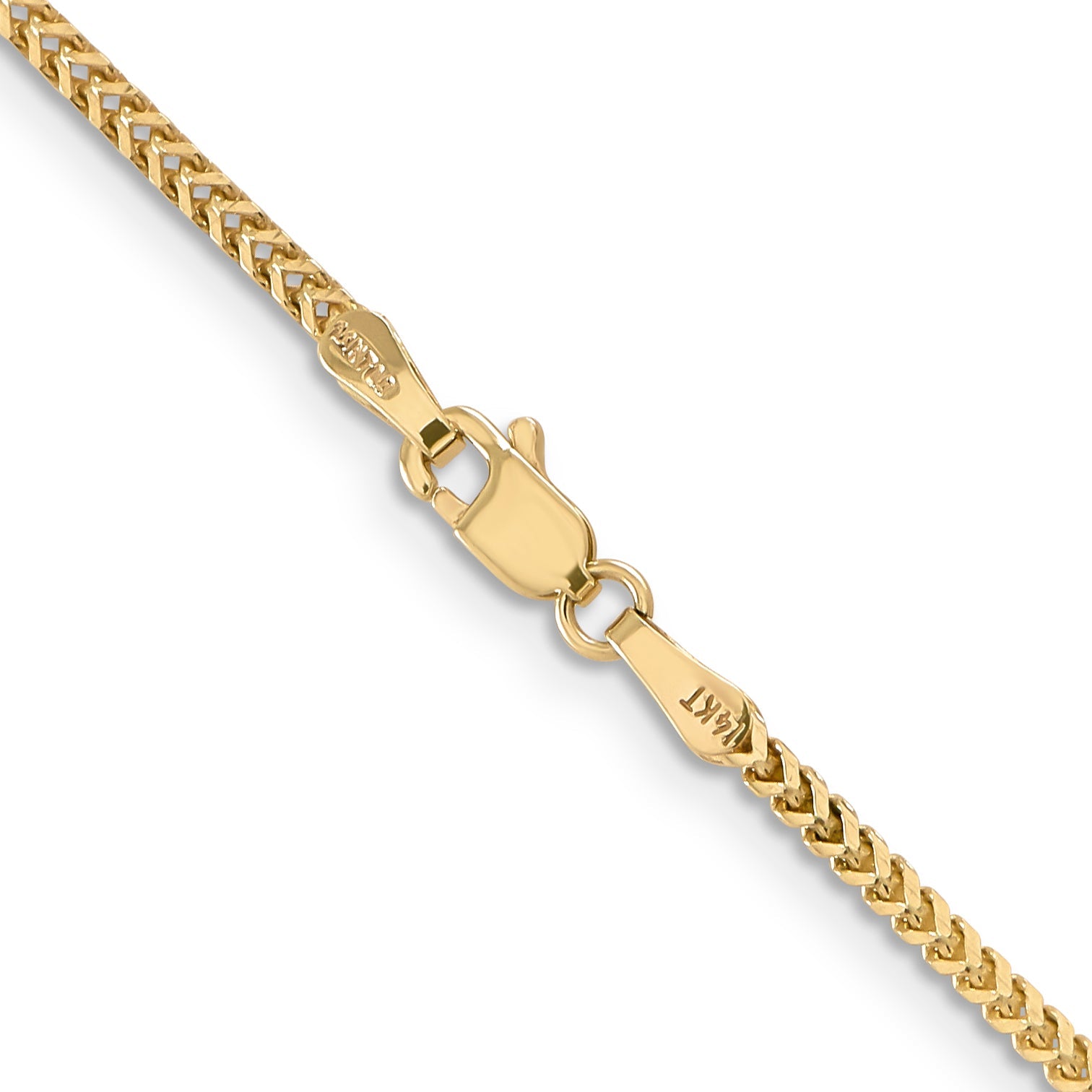 14K Yellow Gold 22 Inch 1.5mm Franco With Lobster Clasp Chain Necklace