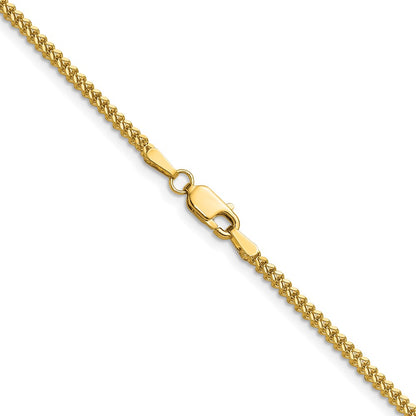 14K Yellow Gold 24 Inch 1.5mm Franco With Lobster Clasp Chain Necklace