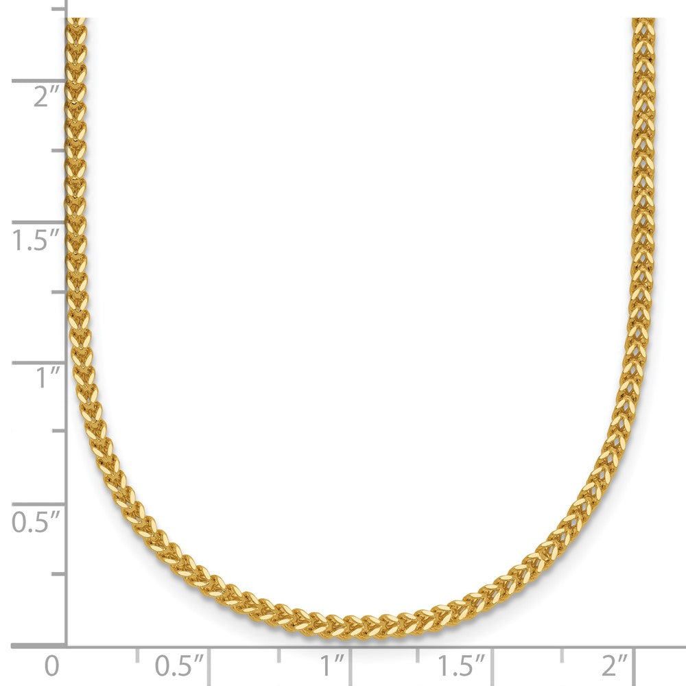 14K Yellow Gold 24 Inch 1.5mm Franco With Lobster Clasp Chain Necklace