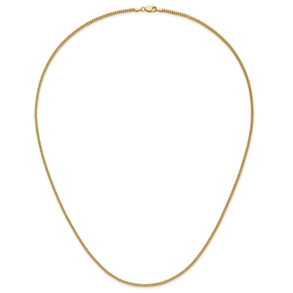 14K Yellow Gold 24 Inch 1.5mm Franco With Lobster Clasp Chain Necklace