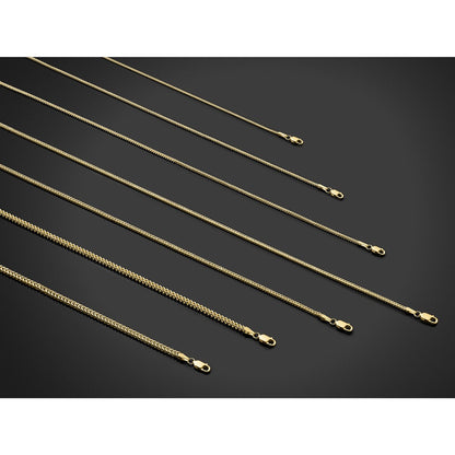 14K Yellow Gold 24 Inch 1.5mm Franco With Lobster Clasp Chain Necklace