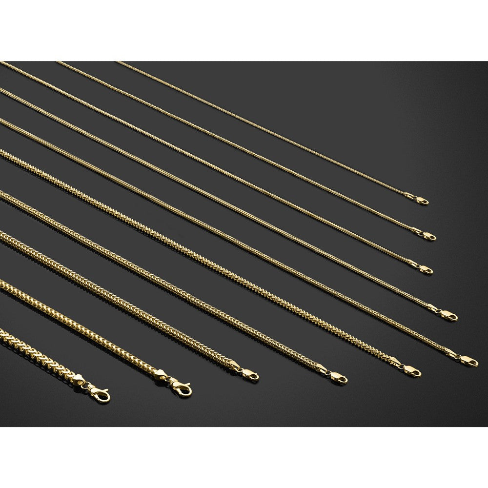 14K Yellow Gold 26 Inch 2mm Franco With Lobster Clasp Chain Necklace