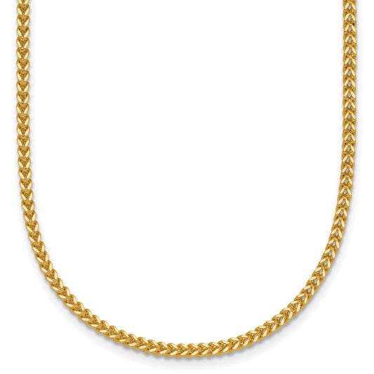 14K Yellow Gold 24 Inch 1.5mm Franco With Lobster Clasp Chain Necklace