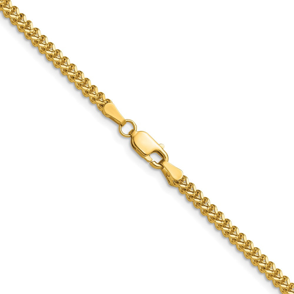14K Yellow Gold 26 Inch 2mm Franco With Lobster Clasp Chain Necklace