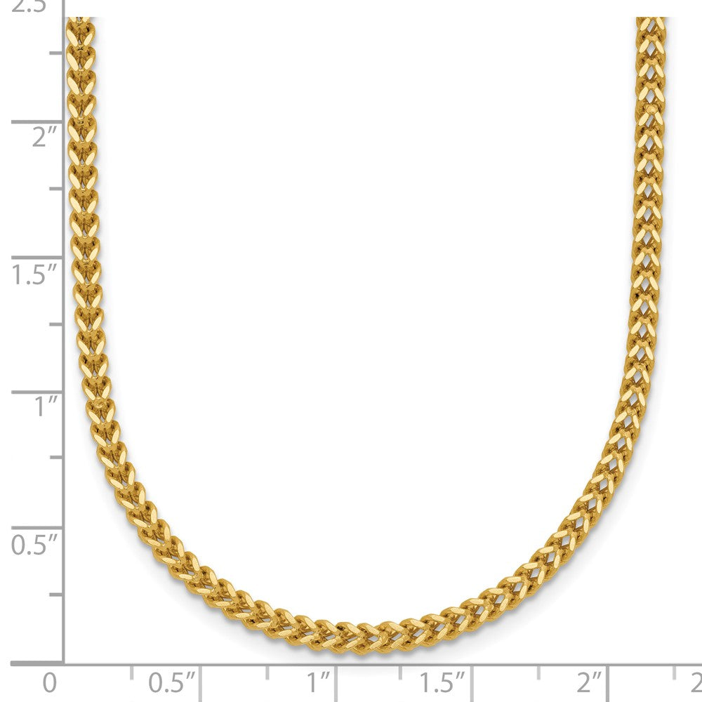 14K Yellow Gold 22 Inch 2mm Franco With Lobster Clasp Chain Necklace