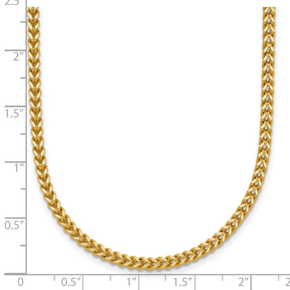 14K Yellow Gold 26 Inch 2mm Franco With Lobster Clasp Chain Necklace