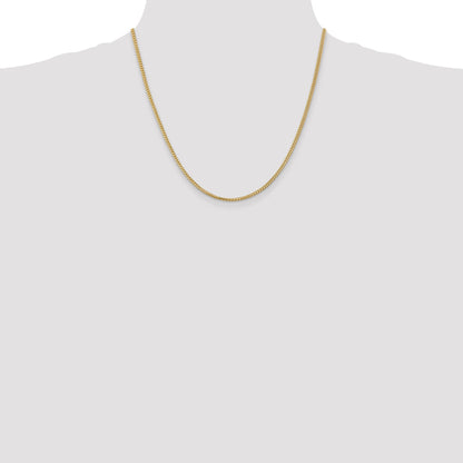 14K Yellow Gold 20 Inch 2mm Franco With Lobster Clasp Chain Necklace