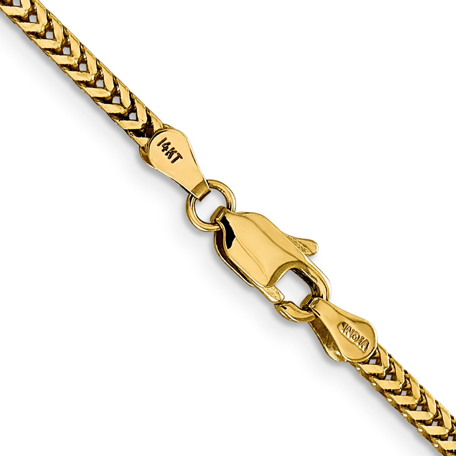 14K Yellow Gold 16 Inch 2.3mm Franco With Lobster Clasp Chain Necklace