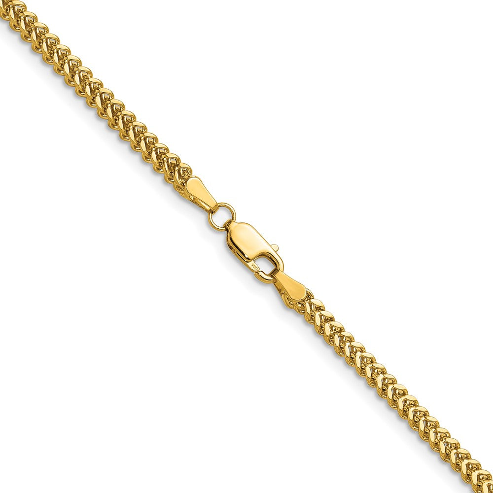 14K Yellow Gold 26 Inch 2.3mm Franco With Lobster Clasp Chain Necklace