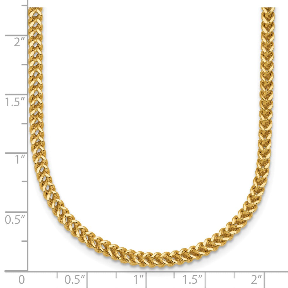 14K Yellow Gold 26 Inch 2.3mm Franco With Lobster Clasp Chain Necklace