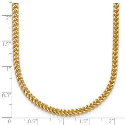 14K Yellow Gold 26 Inch 2.3mm Franco With Lobster Clasp Chain Necklace