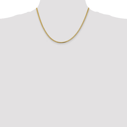 14K Yellow Gold 18 Inch 2.3mm Franco With Lobster Clasp Chain Necklace