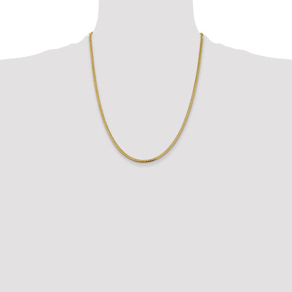 14K Yellow Gold 22 Inch 2.3mm Franco With Lobster Clasp Chain Necklace
