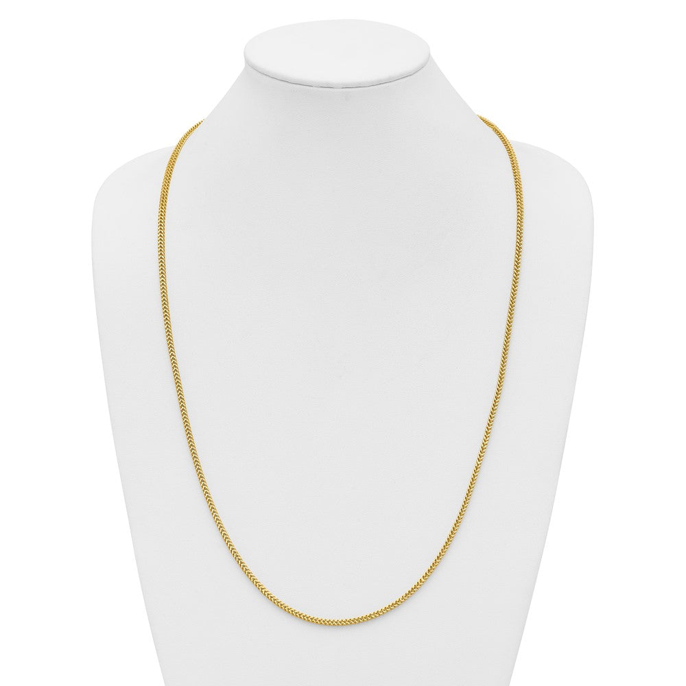 14K Yellow Gold 30 Inch 2.3mm Franco With Lobster Clasp Chain Necklace