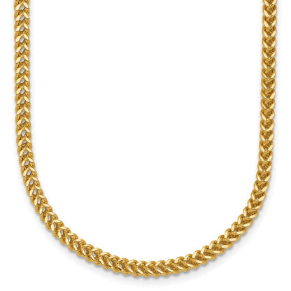 14K Yellow Gold 30 Inch 2.3mm Franco With Lobster Clasp Chain Necklace