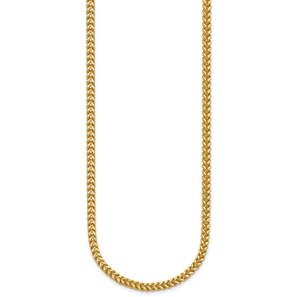 14K Yellow Gold 22 Inch 2.5mm Franco With Lobster Clasp Chain Necklace