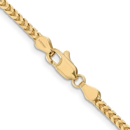 14K Yellow Gold 22 Inch 2.5mm Franco With Lobster Clasp Chain Necklace