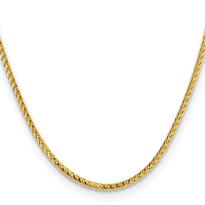 14K Yellow Gold 22 Inch 3mm Franco With Fancy Lobster Clasp Chain Necklace