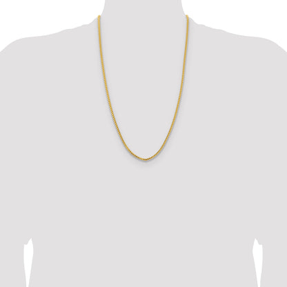 14K Yellow Gold 26 Inch 3mm Franco With Fancy Lobster Clasp Chain Necklace