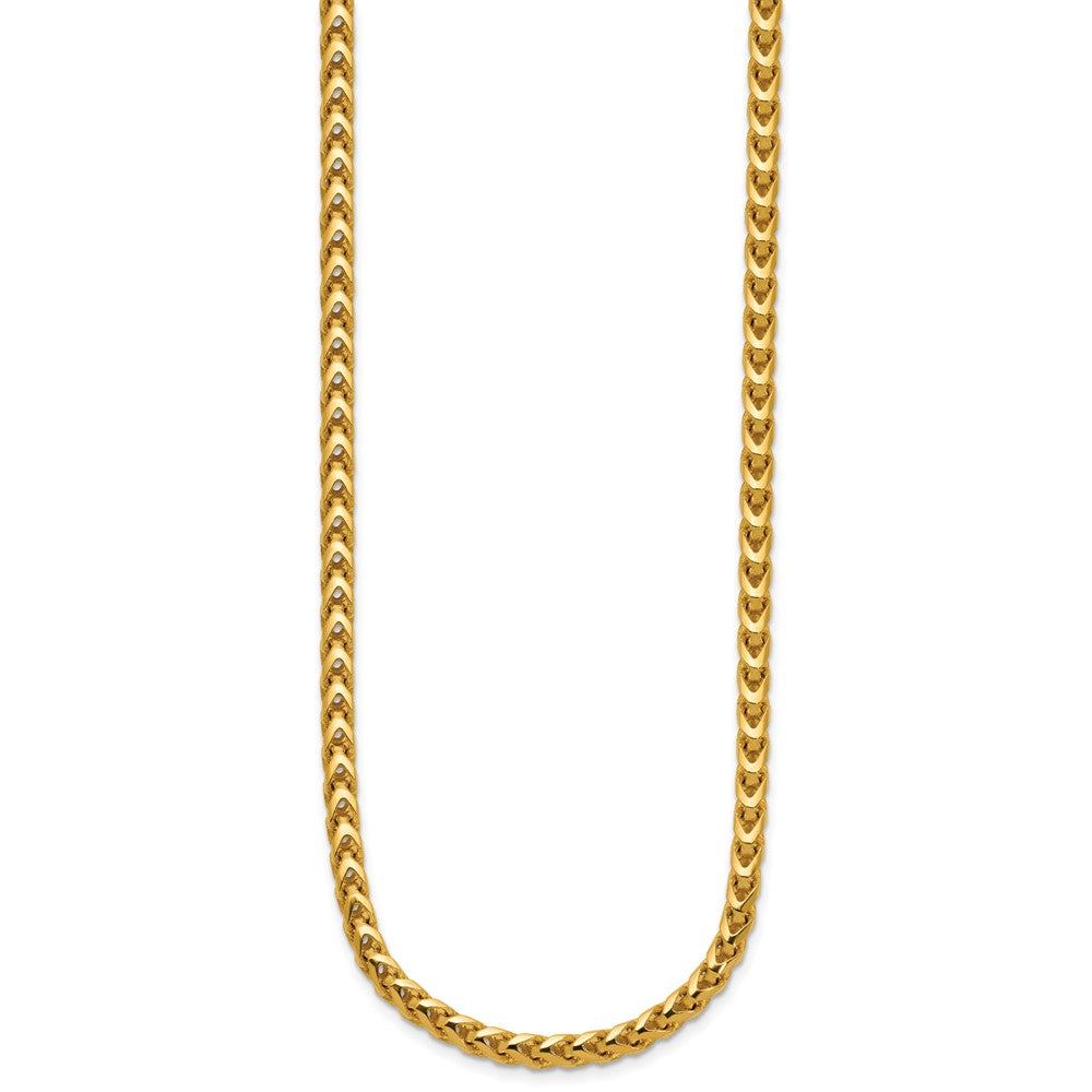 14K Yellow Gold 18 Inch 3.7mm Franco With Fancy Lobster Clasp Chain Necklace
