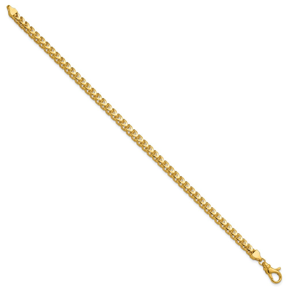 14K Yellow Gold 8 Inch 3.7mm Franco With Fancy Lobster Clasp Bracelet