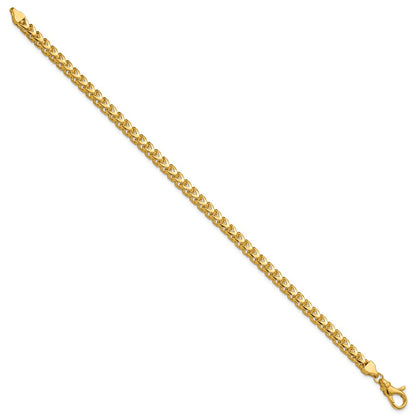 14K Yellow Gold 8 Inch 3.7mm Franco With Fancy Lobster Clasp Bracelet